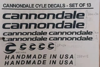 Cannondale 700C rim / frame decals stickers graphics kits