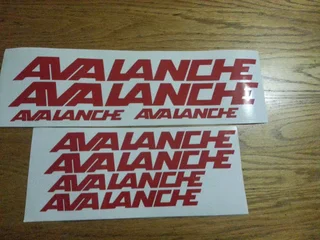 Frame graphics stickers decals for Avalanche bicycles