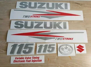 Suzuki 140 HP four stroke motor cowl graphics stickers decal kits