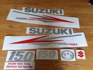 Suzuki 140 HP four stroke motor cowl graphics stickers decal kits