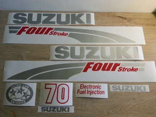 Suzuki 140 HP four stroke motor cowl graphics stickers decal kits