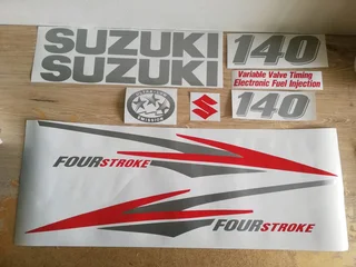 Suzuki 140 HP four stroke motor cowl graphics stickers decal kits