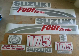 Suzuki 140 HP four stroke motor cowl graphics stickers decal kits
