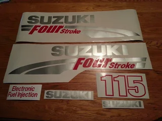 Suzuki 140 HP four stroke motor cowl graphics stickers decal kits