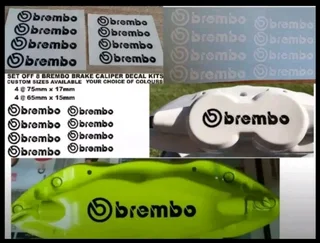 Vinyl cut Brembo caliper decals stickers set