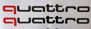 Pair off top quality vinyl cut Audi / Quattro decals stickers graphics