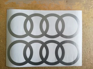 Pair of Audi logo side skirt decals stickers graphics