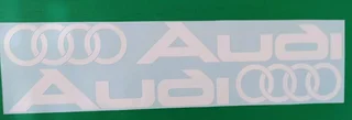 Pair of Audi logo side skirt decals stickers graphics