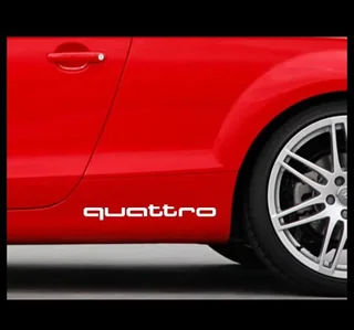 Pair of Audi logo side skirt decals stickers graphics