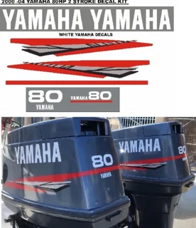 Yamaha 2 stroke outboard motor cowl decals stickers graphics kits