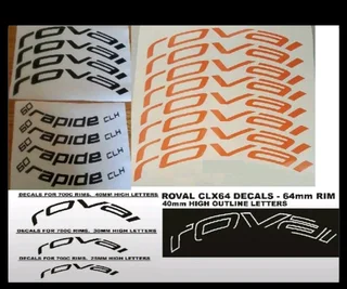 Roval bicycle wheel rim decals stickers graphics