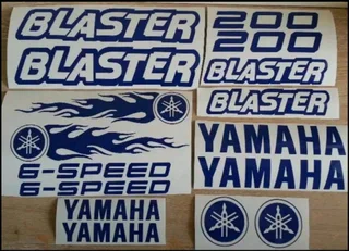 Graphics decal set for a Yamaha Blaster quad bike
