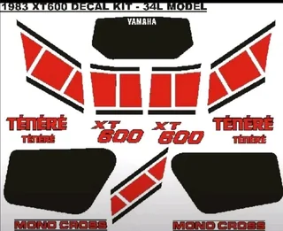 34L - 1983 Yamaha XT 600 graphics decals vinyl sticker set
