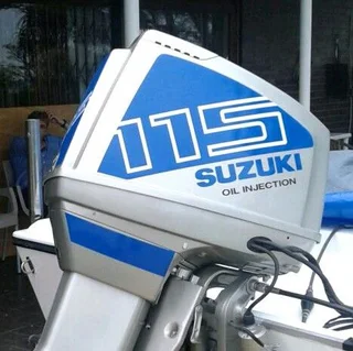 Cowl graphics decals stickers for a Suzuki DT 115 outboard motor