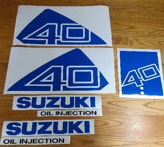 Cowl graphics decals stickers for a Suzuki DT 115 outboard motor