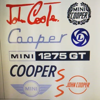 Pair of austin mini cooper laurel stickers decals vinyl cut graphics