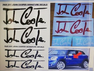 Pair of austin mini cooper laurel stickers decals vinyl cut graphics