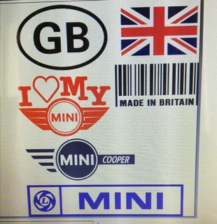 Pair of austin mini cooper laurel stickers decals vinyl cut graphics
