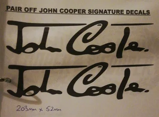 Pair of austin mini cooper laurel stickers decals vinyl cut graphics