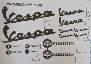 Piaggio Vespa stickers graphics / vinyl cut decals