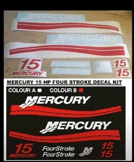 Mercury 25 sea pro outboard motor cowl decals stickers