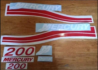Mercury 25 sea pro outboard motor cowl decals stickers