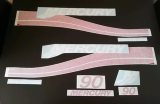 Mercury 25 sea pro outboard motor cowl decals stickers