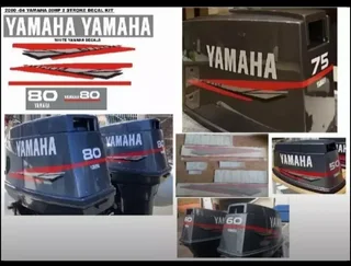 Yamaha 30 two stroke outboard cowl stickers decals