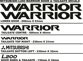 Pair of Mitsubishi Triton side vinyl cut stickers decals