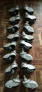 14 Off Industrial enclosed metal M12 castors