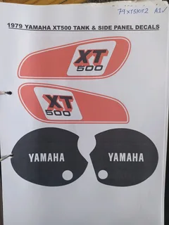 1976 - 82 Yamaha XT 500 tank / side cover decals stickers vinyl cut gr