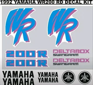 Decal sticker kit for a 1992 Yamaha WR 200