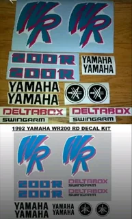 Decal sticker kit for a 1992 Yamaha WR 200