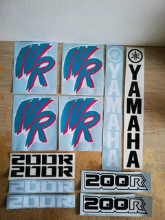 Decal sticker kit for a 1992 Yamaha WR 200