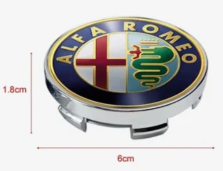 2 Emblems Compatible With Alfa Romeo Car Logo 74mm New Black For Front And Rear Bonnet Emblem Metal Badges