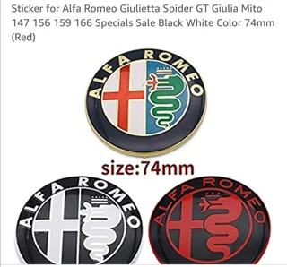 Alfa Romeo bonnet boot emblem badge. Size 74mm diameter