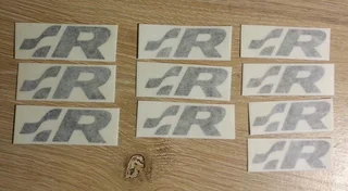 Set off 10 VW R logo golf polo scirocco brake caliper decals stickers