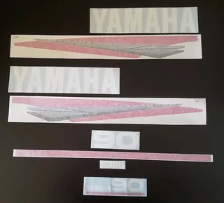 Yamaha 90 two stroke motor cowl decals vinyl cut sticker kit