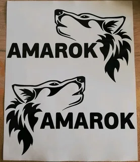 Pair off VW Amarok side wolf decals stickers / vinyl cut graphics