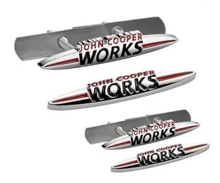 Mini JCW 3D chrome front grille badge / emblem