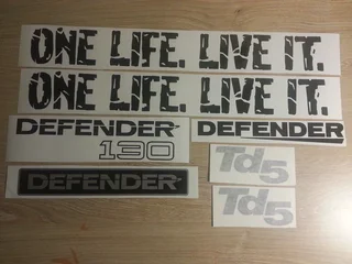 Land Rover Defender 130 decals graphics vinyl cut stickers kits