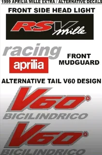 Aprilia RSV Mille decals stickers / vinyl cut graphics kits