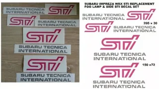 Subaru STI front metal chrome / red grille badge emblem