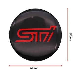 Subaru STI front metal chrome / red grille badge emblem