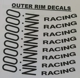 Set off 8 OZ Racing rim / mag decals stickers / vinyl graphics