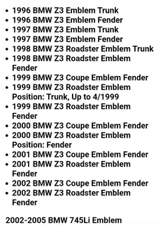 BMW E36 Z3 78mm badges emblems decals stickers