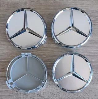 Mercedes 75mm wheel centre caps / emblems