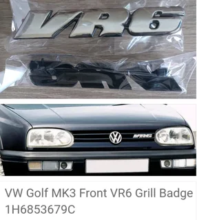 VW Mk3 Golf VR6 front clip on grille badge emblem