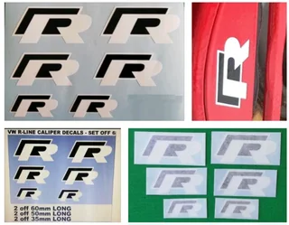 VW R Line brake caliper stickers decals sets