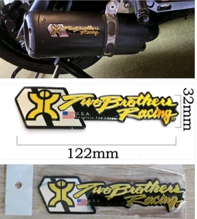 Two Brothers aluminium heat resistant exhaust badges stickers